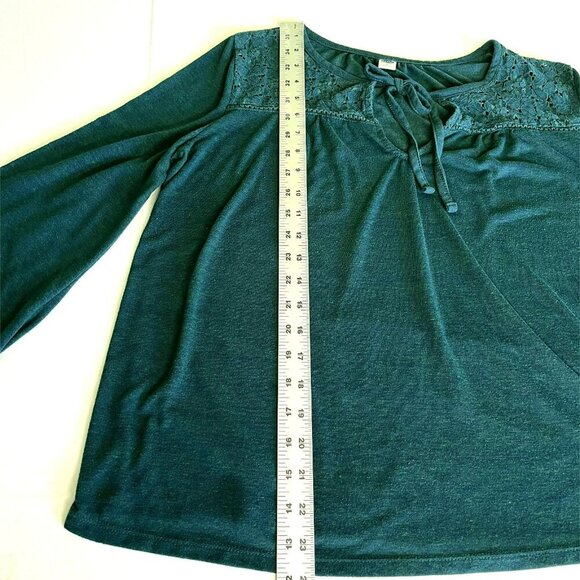 Old Navy Peasant Top sz M Trumpet Sleeves Dark Forest Fairy Grunge Cottagecore - Picture 8 of 8